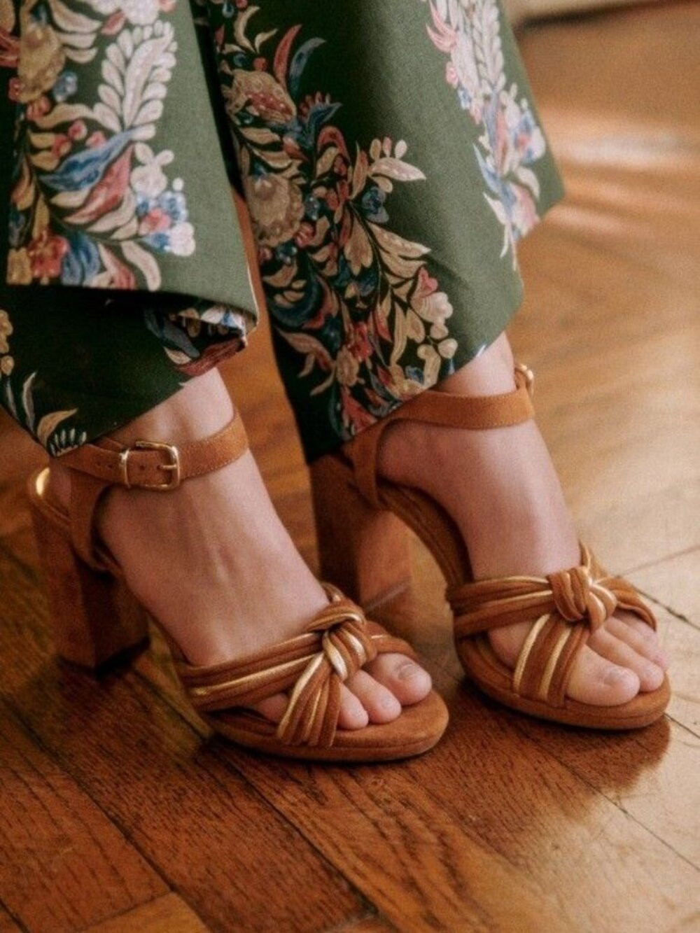 Sezane Carmela High Sandals Camel Multicoloured - Size 8 - Picture 3 of 3